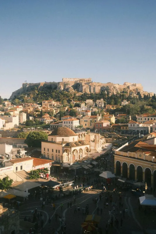 Monastiraki square below the Acropolis in Athens